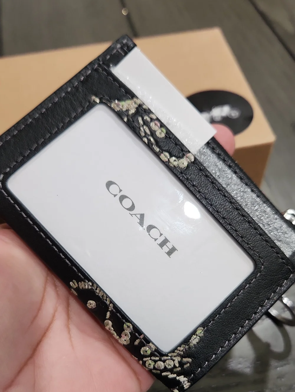 New Coach Black Butterfly Card Holder